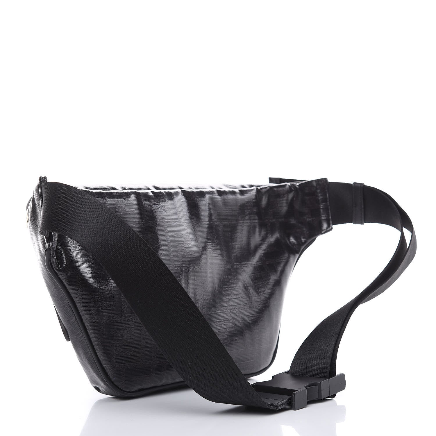 Fendi X FILA Glazed Fabric Vitello Century FF 1974 Mania Belt Bag Black White 3 of 8