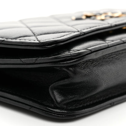 Chanel Lambskin Quilted Infinity Wallet On Chain WOC Black 10 of 11