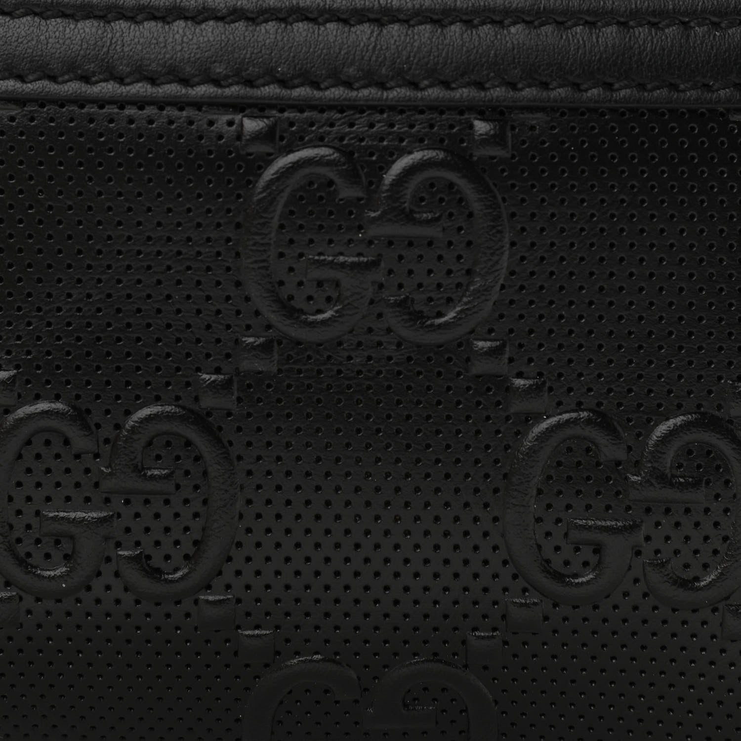 Gucci Calfskin GG Tennis Embossed Belt Bag Black 8 of 11
