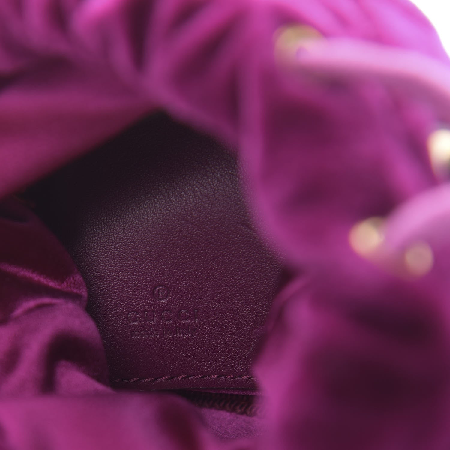 Gucci Velvet Matelasse Mini GG Marmont 2.0 Bucket Bag Fuchsia Violet Cyclamen 6 of 10