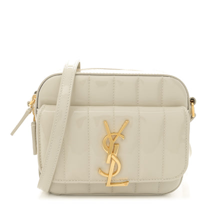 Saint Laurent Patent Matelasse Monogram Toy Vicky Camera Bag Off White 1 of 12