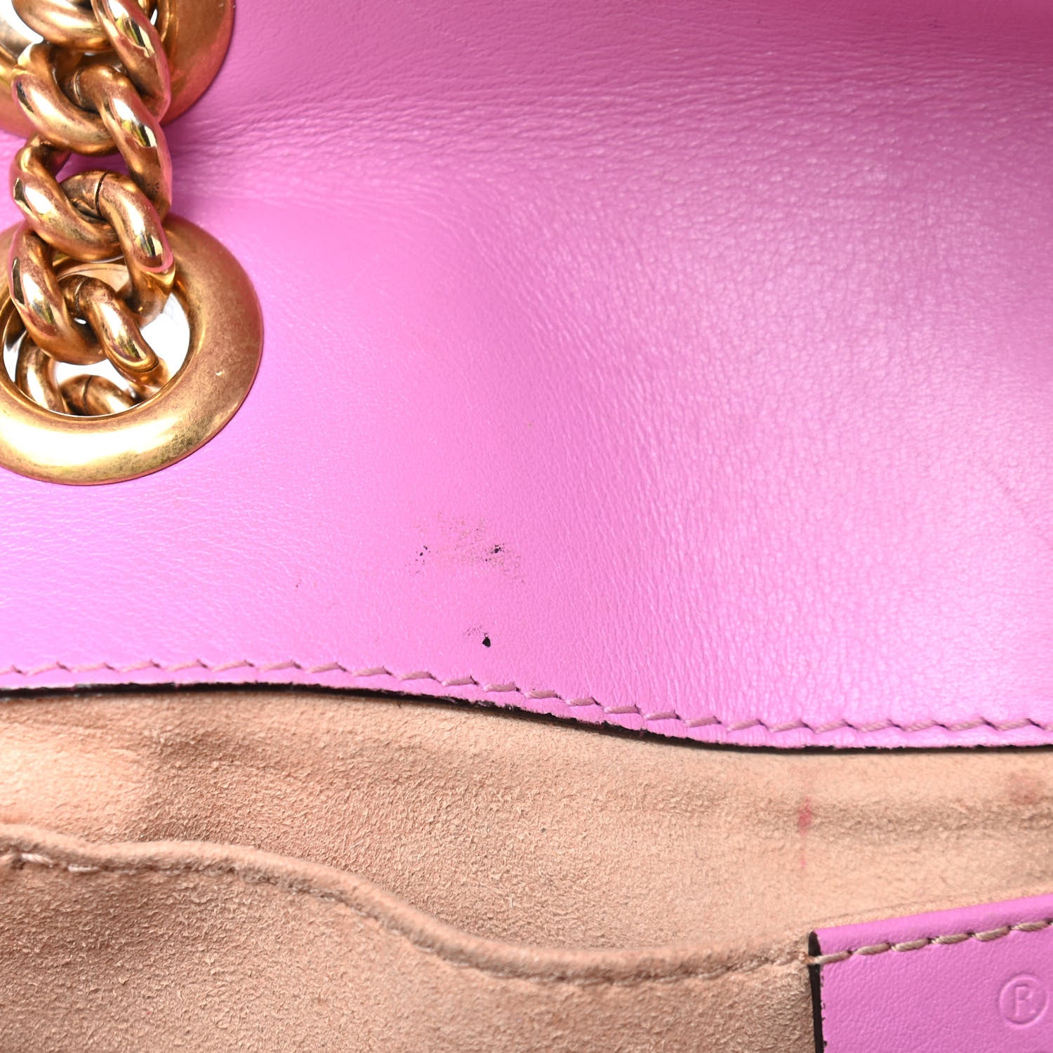 Gucci Calfskin Matelasse Mini GG Marmont Shoulder Bag Candy Mousse 13 of 17