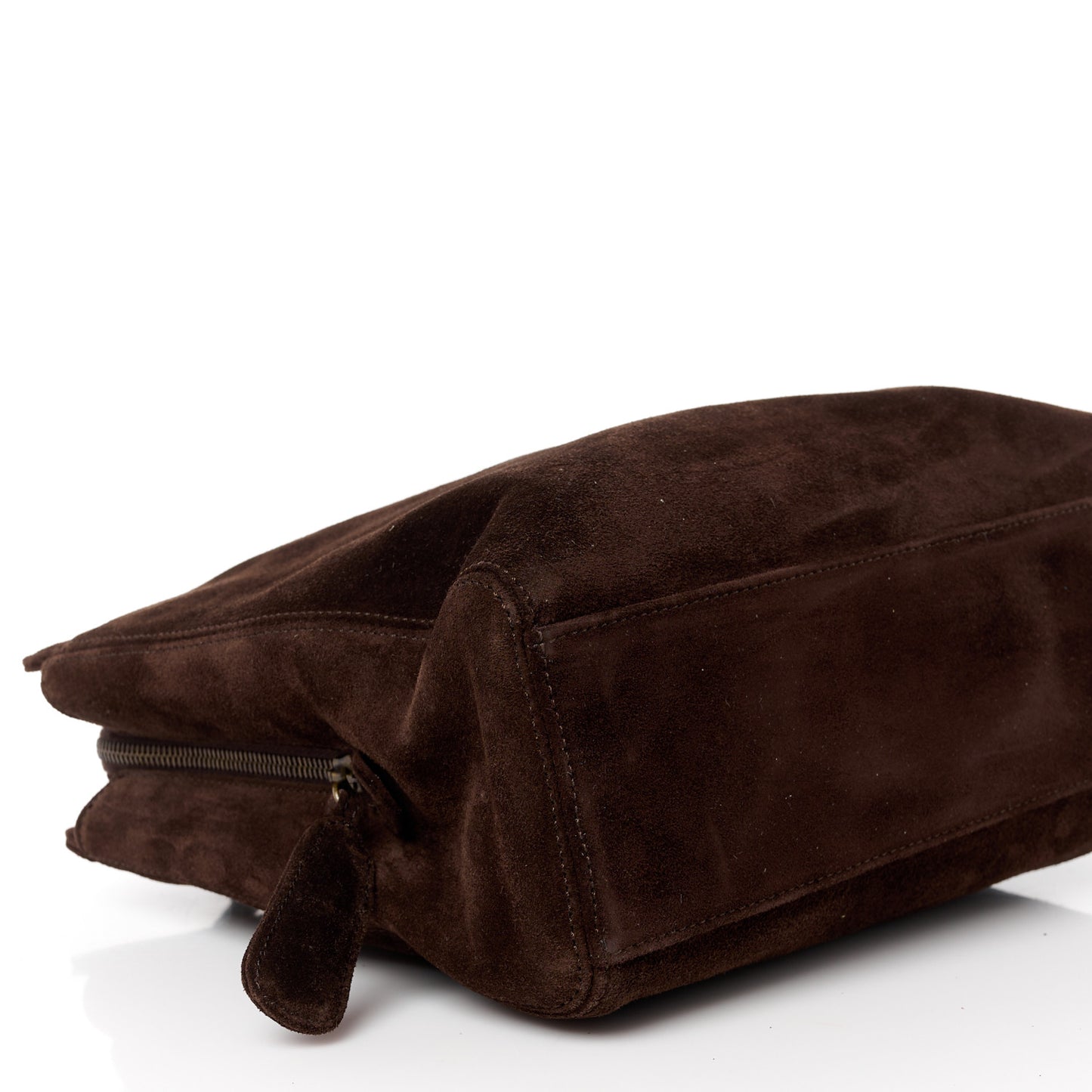 Suede Shopping Chain Tote Brown
