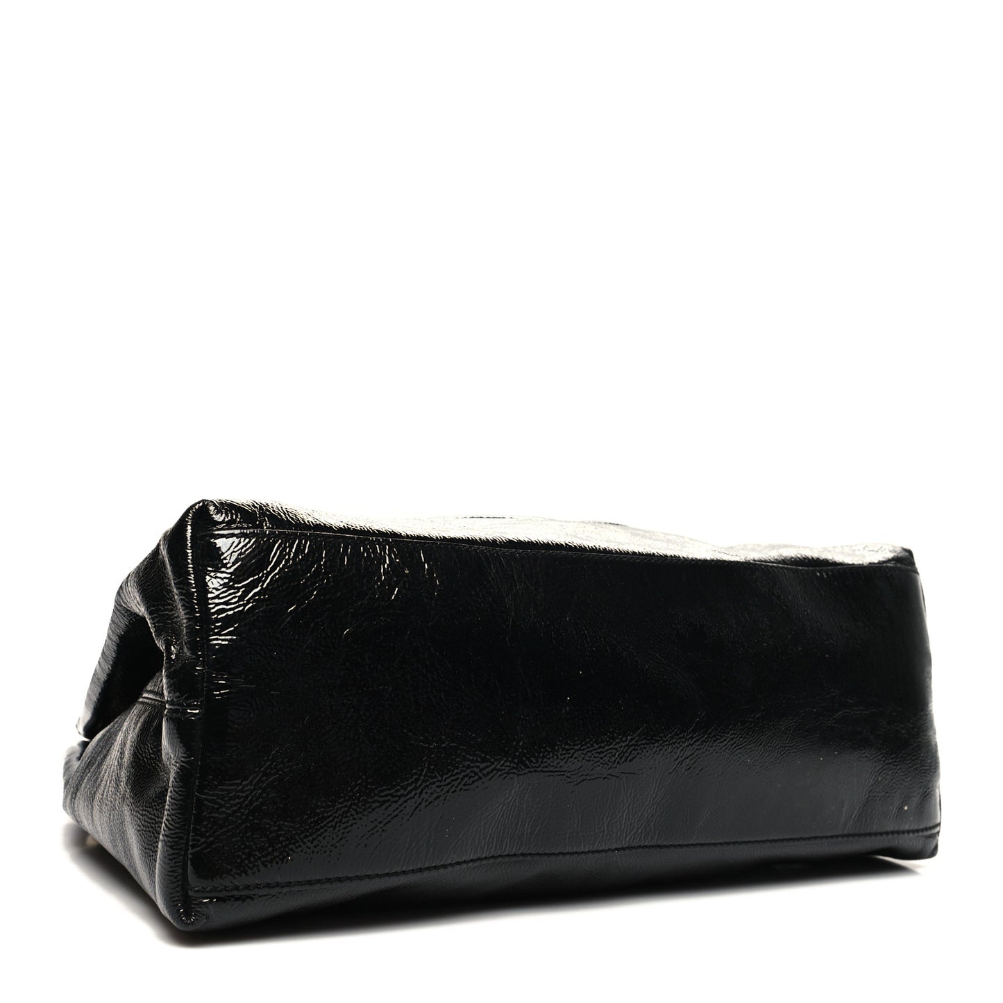 Patent Medium Soho Chain Shoulder Bag Black