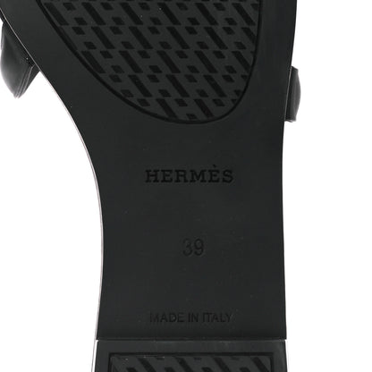Hermes Rubber Aloha Sandals 39 Black 6 of 10