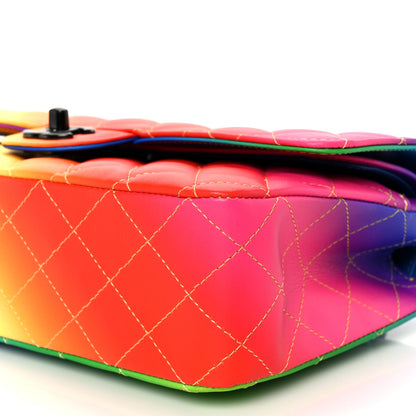 Chanel Calfskin Quilted Medium Rainbow Double Flap Multicolor 11 of 11