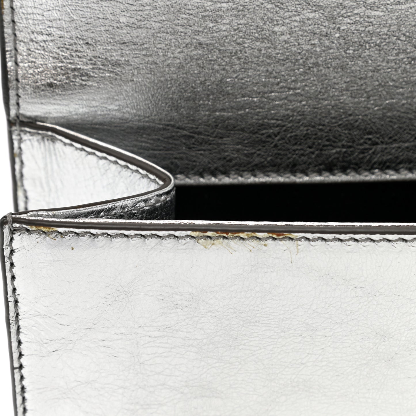 Metallic Calfskin Monogram Large Belle De Jour Clutch Silver