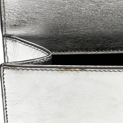 Saint Laurent Metallic Calfskin Monogram Large Belle De Jour Clutch Silver 7 of 9