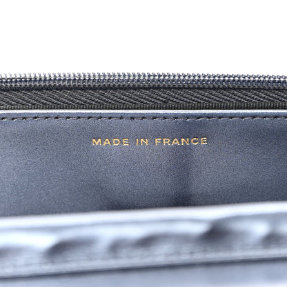 Chanel Metallic Lambskin Wallet On Chain WOC Dark Blue 7 of 11