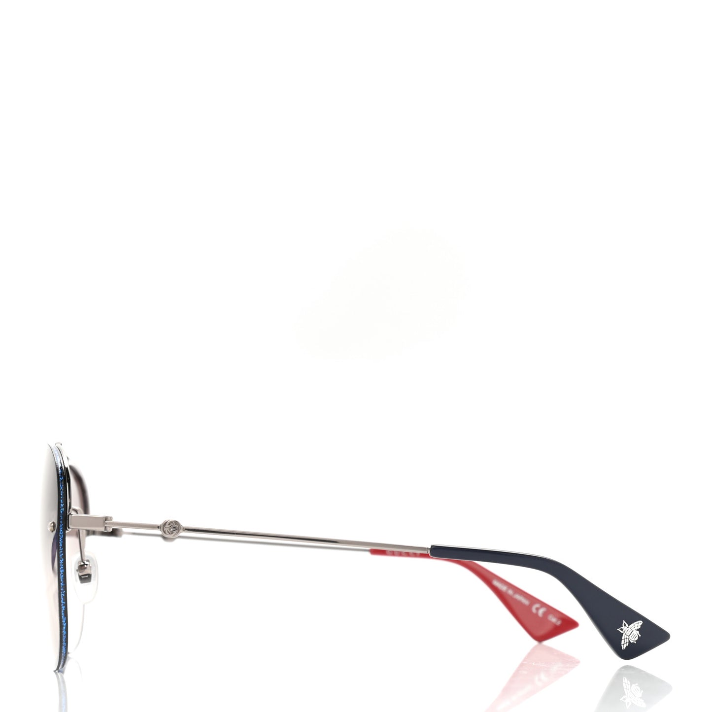 Metal Glitter Aviator Sunglasses G0227S Blue Silver