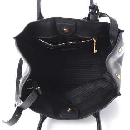 Prada Vitello Daino Tote Black 6 of 15