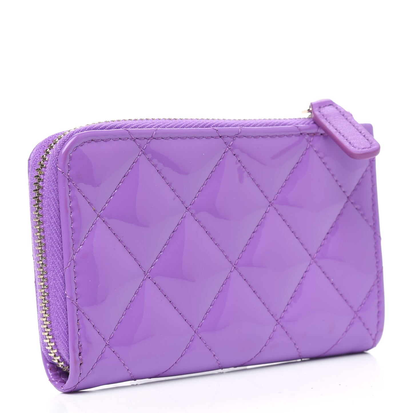Patent Quilted Key Pouch Purple