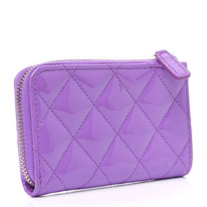 Chanel Patent Quilted Key Pouch Purple 2 of 4