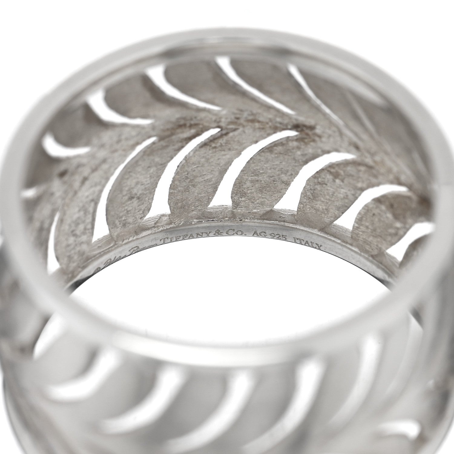 Tiffany Sterling Silver Villa Paloma Palm Band Ring 53 6.25 4 of 5