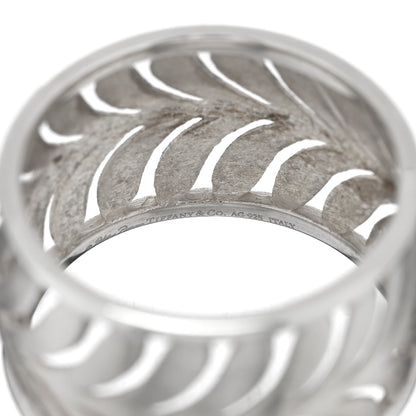Tiffany Sterling Silver Villa Paloma Palm Band Ring 53 6.25 4 of 5