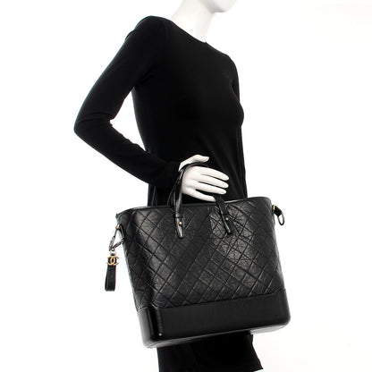 Chanel Calfskin Quilted Large Gabrielle Shopping Tote Black 3 of 10