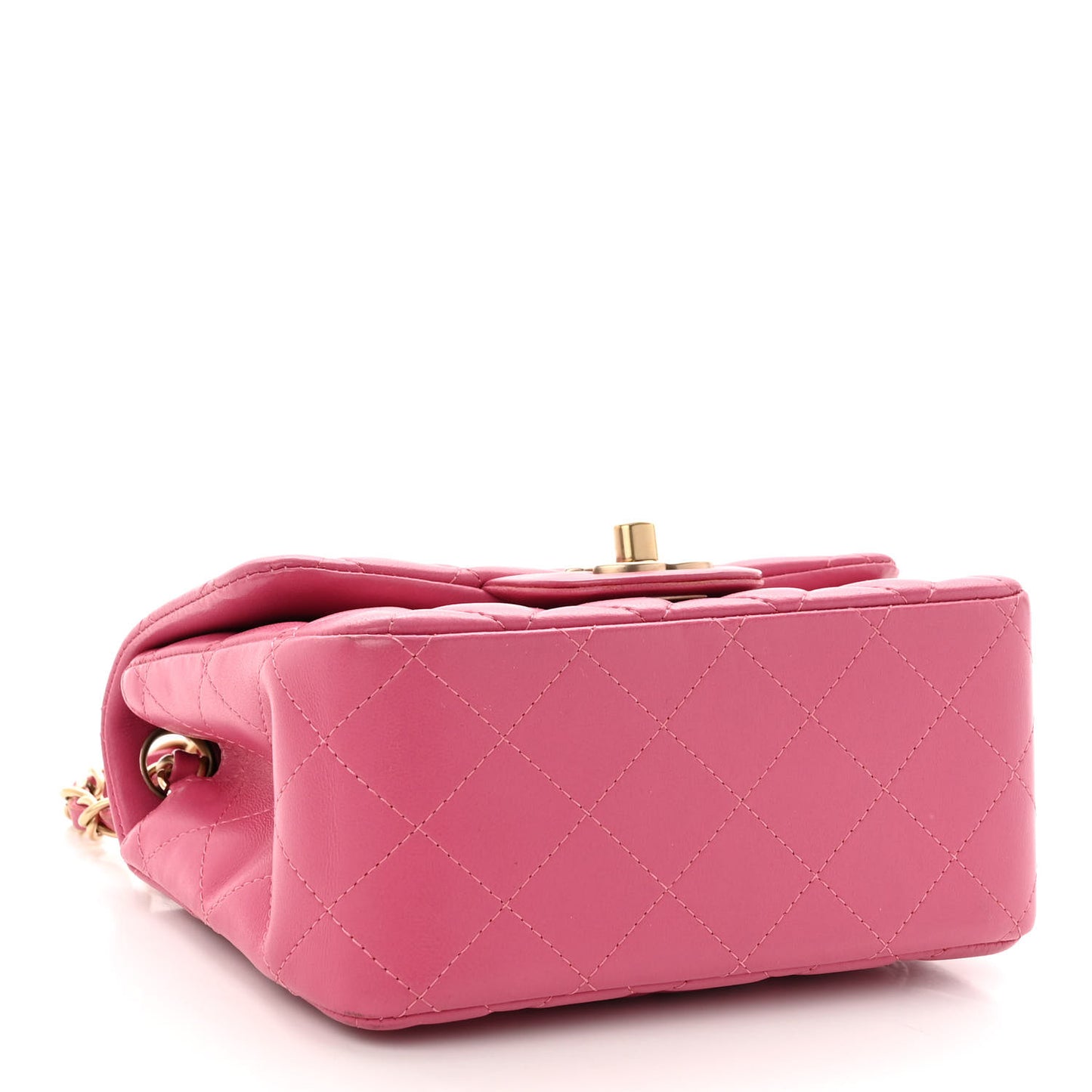 Lambskin Quilted Mini Square Flap Pink