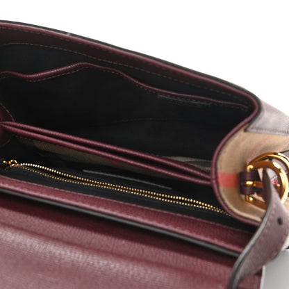 Burberry Derby Calfskin House Check Small Camberley Mahogany Red 5 of 12
