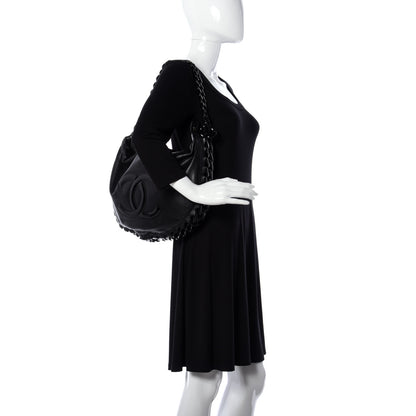 Chanel Calfskin Modern Chain Rhodoid Hobo Black 2 of 9