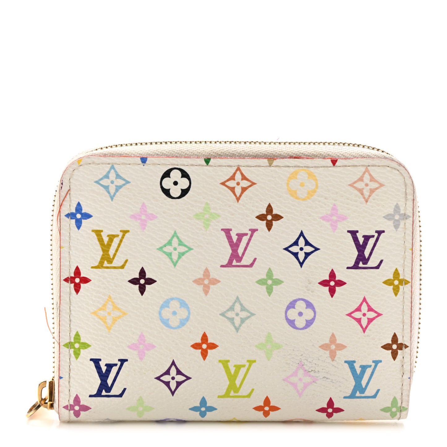 Monogram Multicolor Zippy Coin Purse Wallet White Litchi