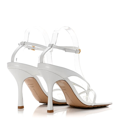 Bottega Veneta Lambskin Stretch Multi Strap 90mm Sandals 39.5 Optic White 4 of 14