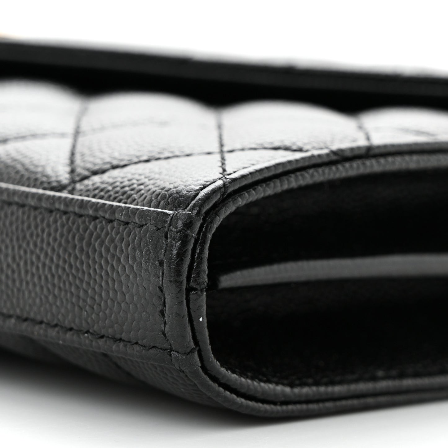 Grain De Poudre Mixed Matelasse Triquilt Monogram Chain Wallet Black