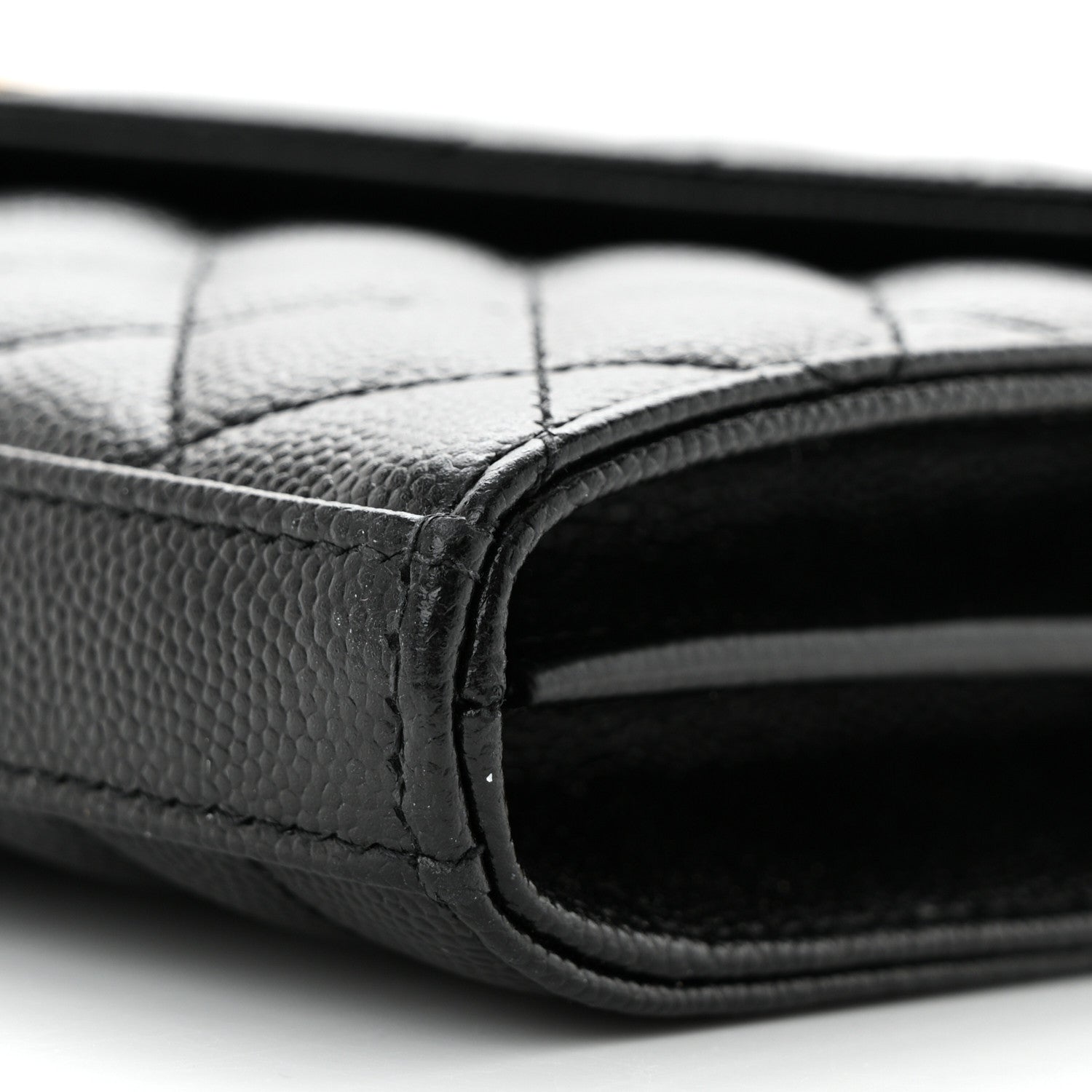 Saint Laurent Grain De Poudre Mixed Matelasse Triquilt Monogram Chain Wallet Black 10 of 11