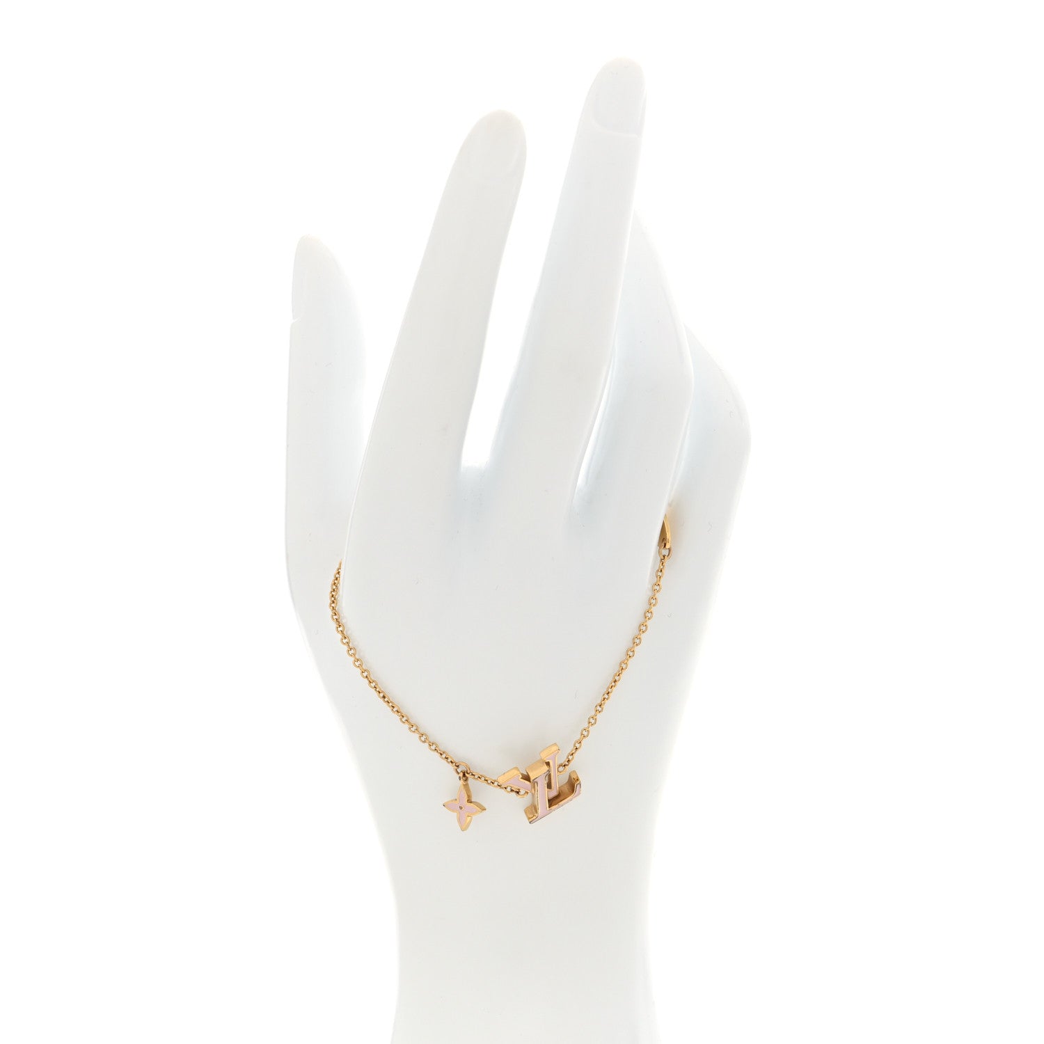 Louis Vuitton Metal Enamel LV Iconic Bracelet Gold Light Pink 2 of 5
