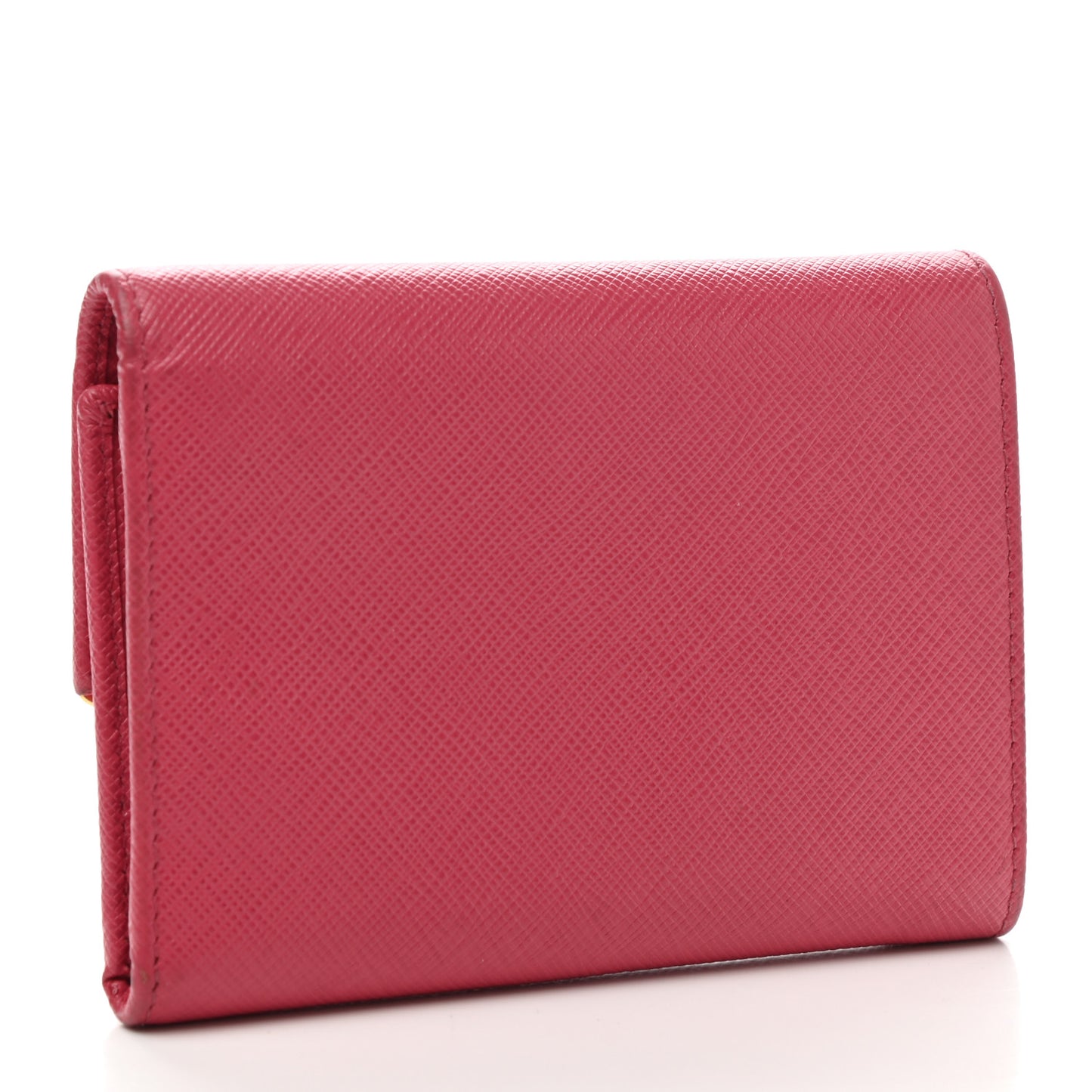 Saffiano Metal Bar Flap Wallet Peonia