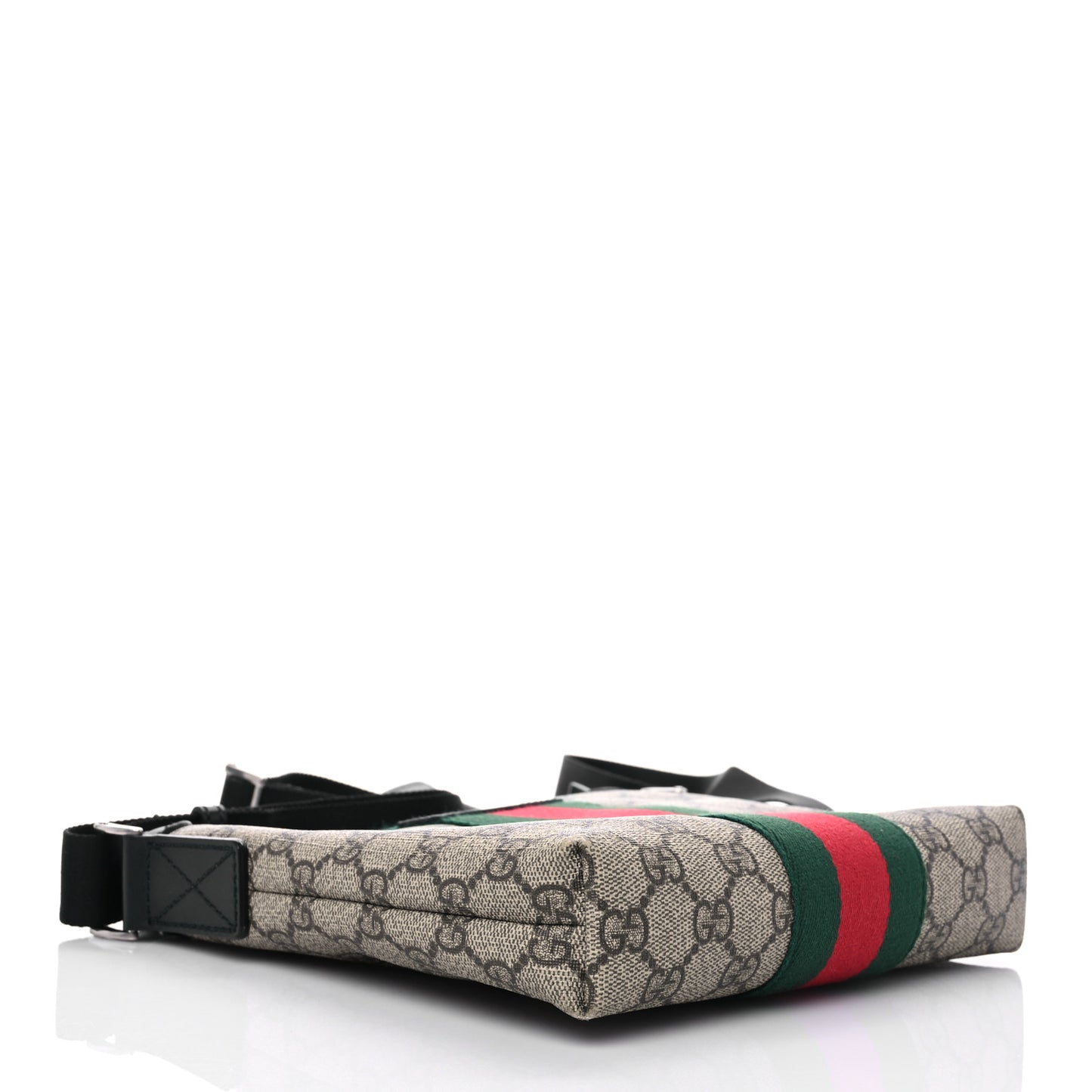 GG Supreme Monogram Web Messenger Bag Black