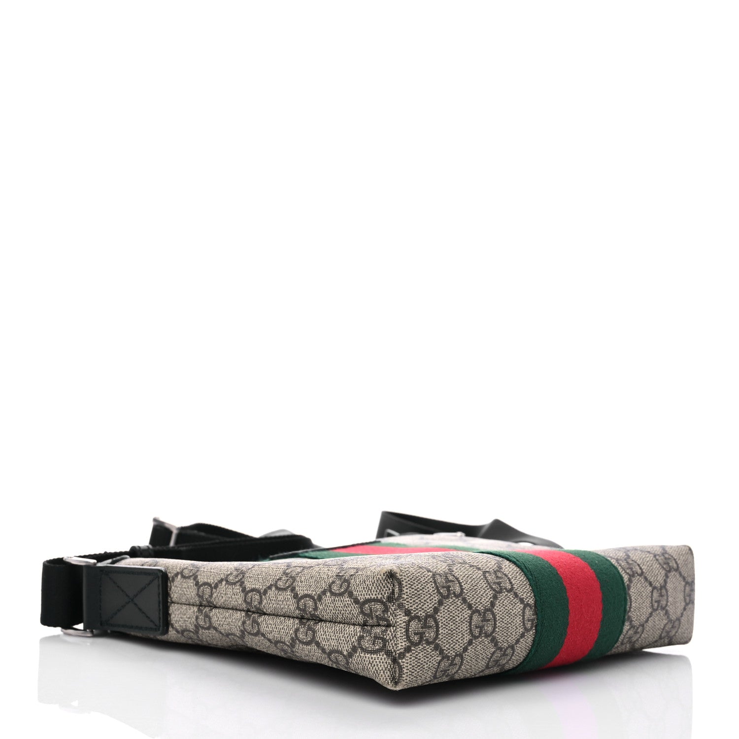 Gucci GG Supreme Monogram Web Messenger Bag Black 4 of 7