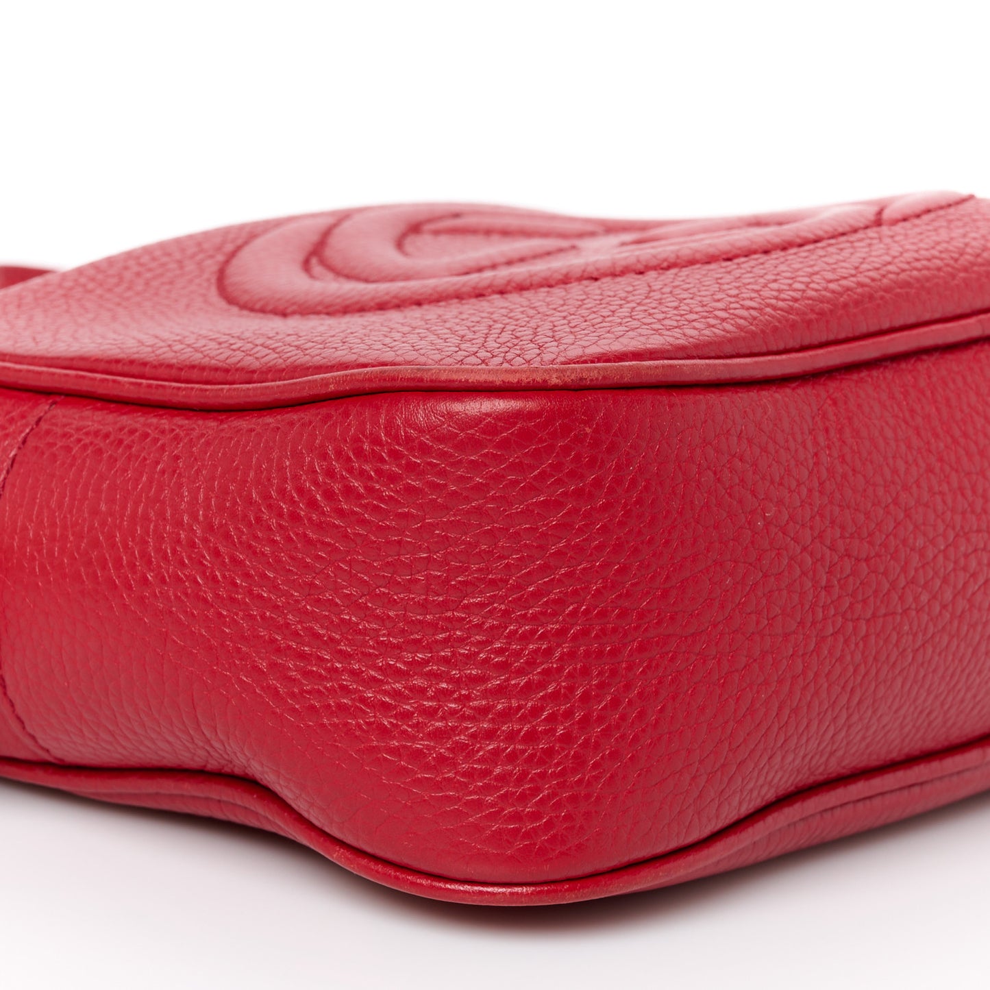 Pebbled Calfskin Small Soho Disco Bag Tabasco Red
