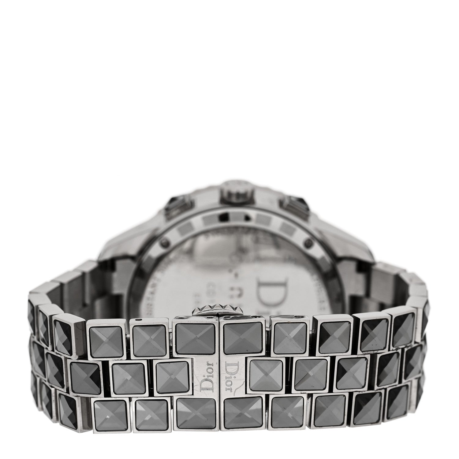 Christian Dior Stainless Steel Diamond Sapphire 38mm Christal Chronograph Quartz Watch Grey 3 of 4