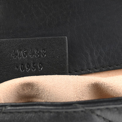 Gucci Calfskin Matelasse Super Mini GG Marmont Shoulder Bag Black 7 of 10