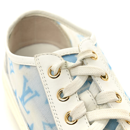 Louis Vuitton Technical Fabric Calfskin Monogram Stellar Sneakers 35  Blue 11 of 12