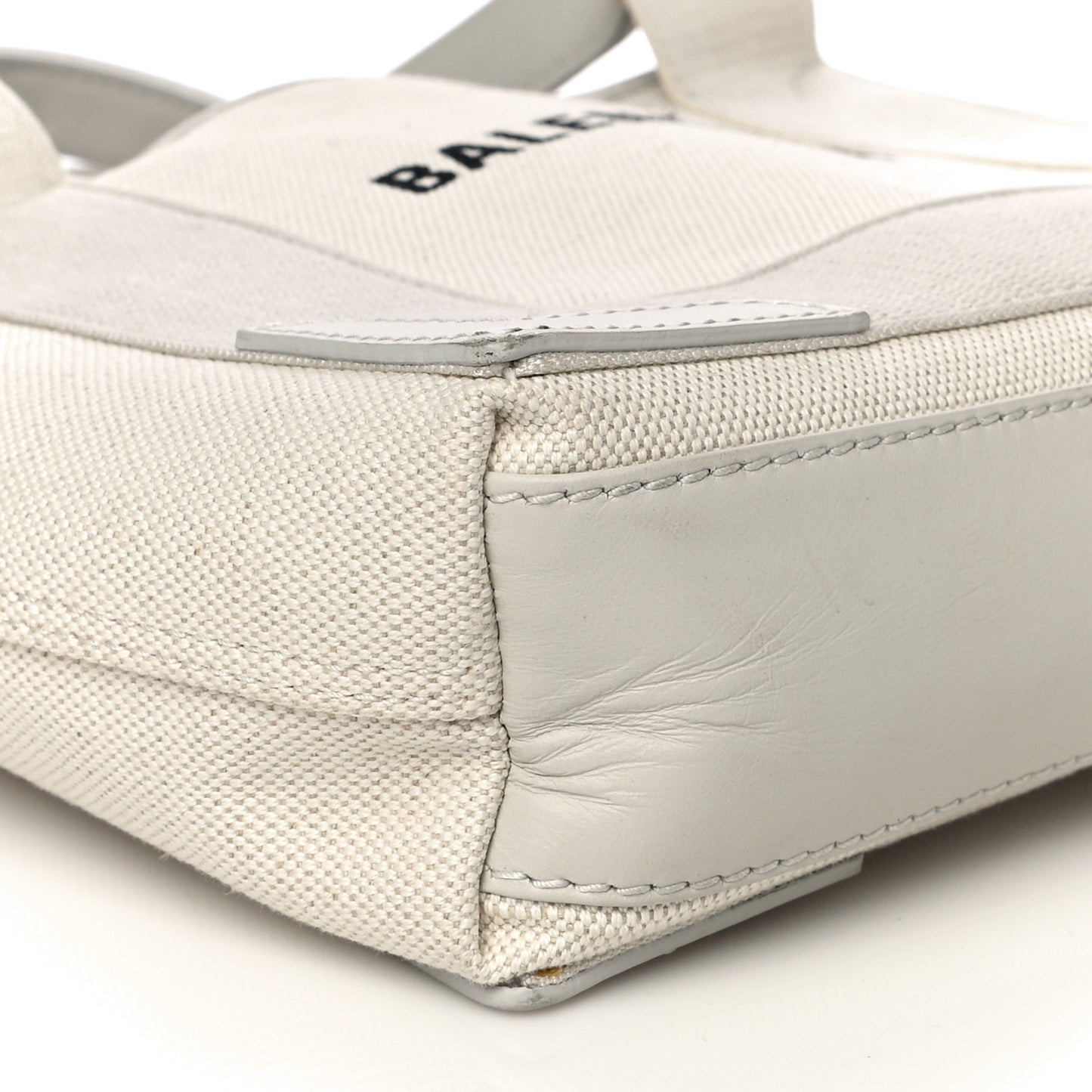 Cotton Canvas Calfskin Navy Cabas XS Natural