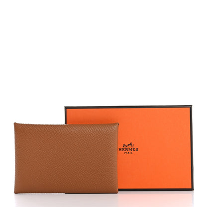 Hermes Epsom Calvi Card Case Gold 8 of 8