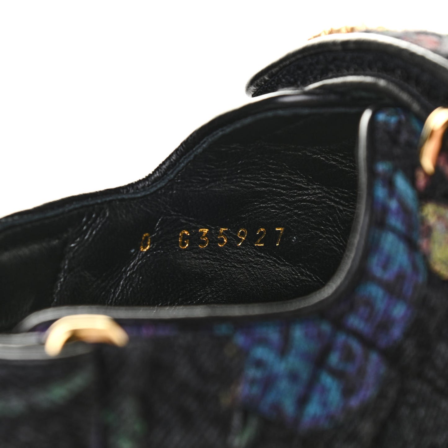 Denim Quilted Dad Sandals 35.5 Black Multicolor