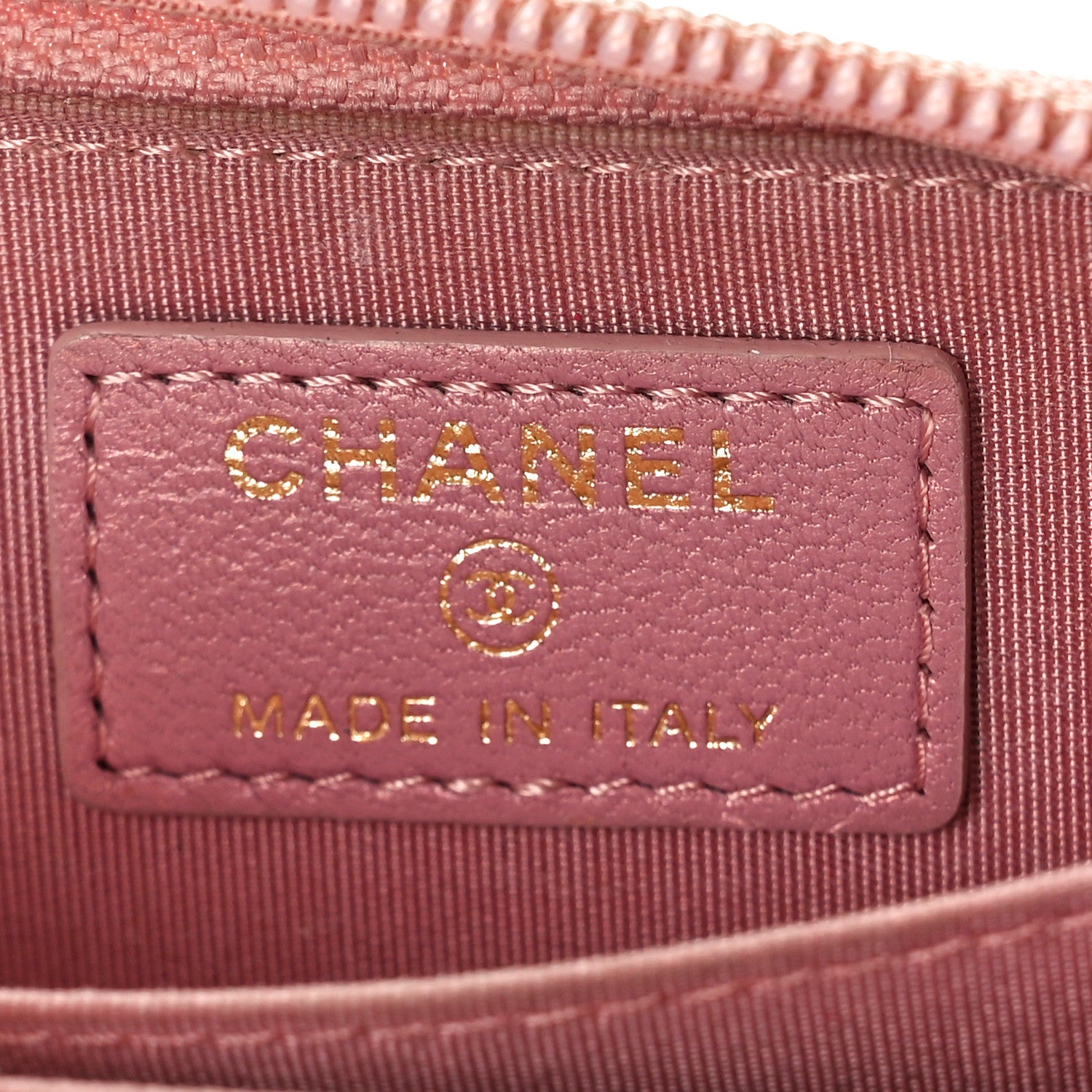 Chanel Metallic Lambskin Quilted Boy Zip Around Coin Purse Wallet Pink 6 of 12