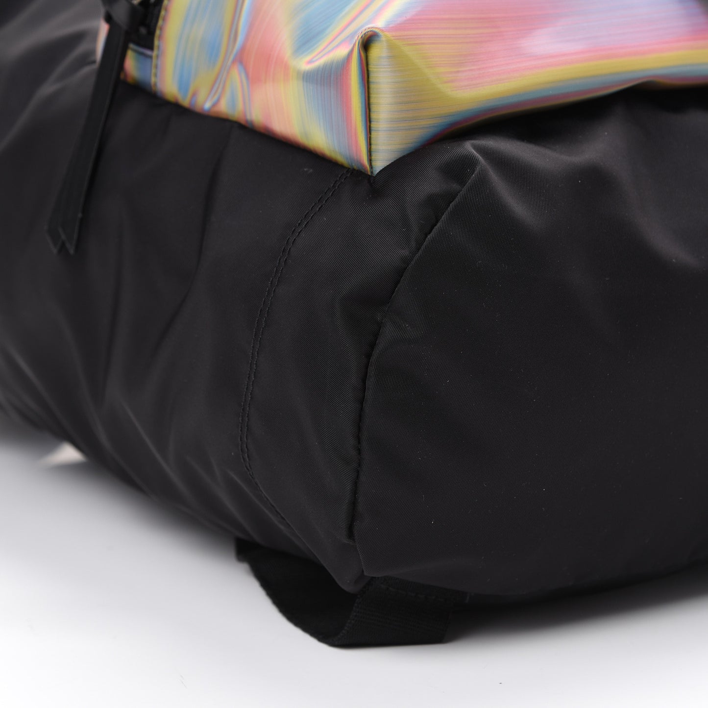 Nylon Rainbow Hologram Light 3 Backpack Black