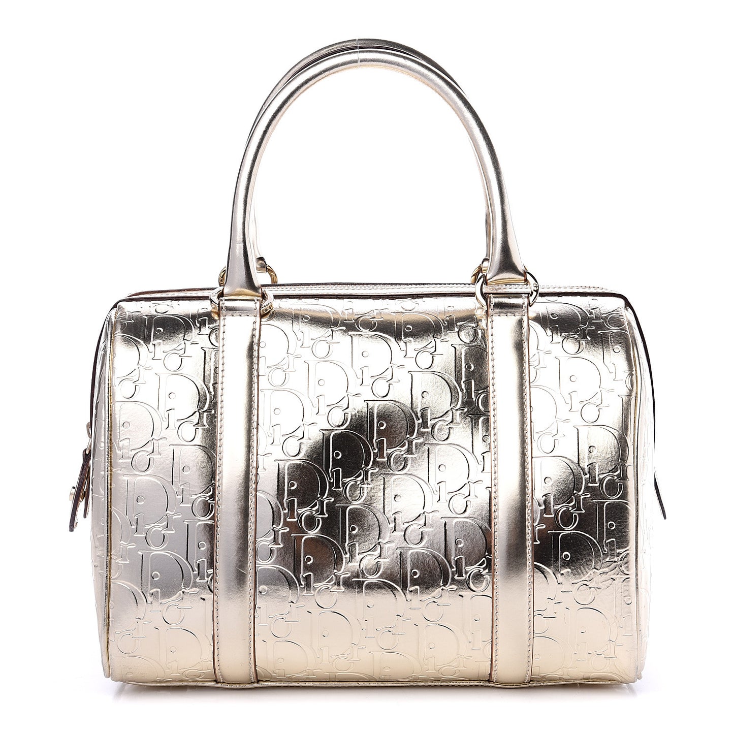 Metallic Patent Monogram Bowler Gold