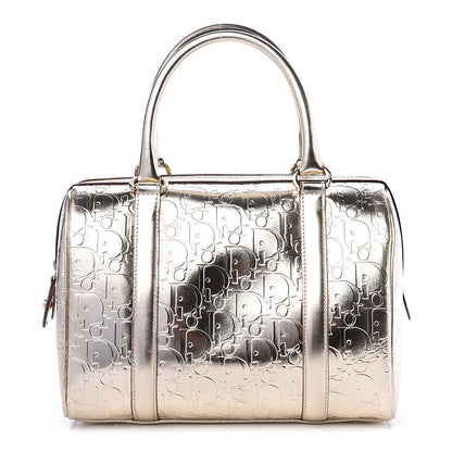 Christian Dior Metallic Patent Monogram Bowler Gold 1 of 10