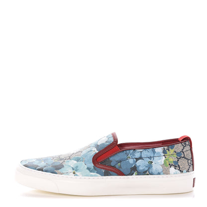 Gucci GG Supreme Monogram Blooms Womens Slip On Sneakers 39 Beige Blue Navy Red 1 of 8