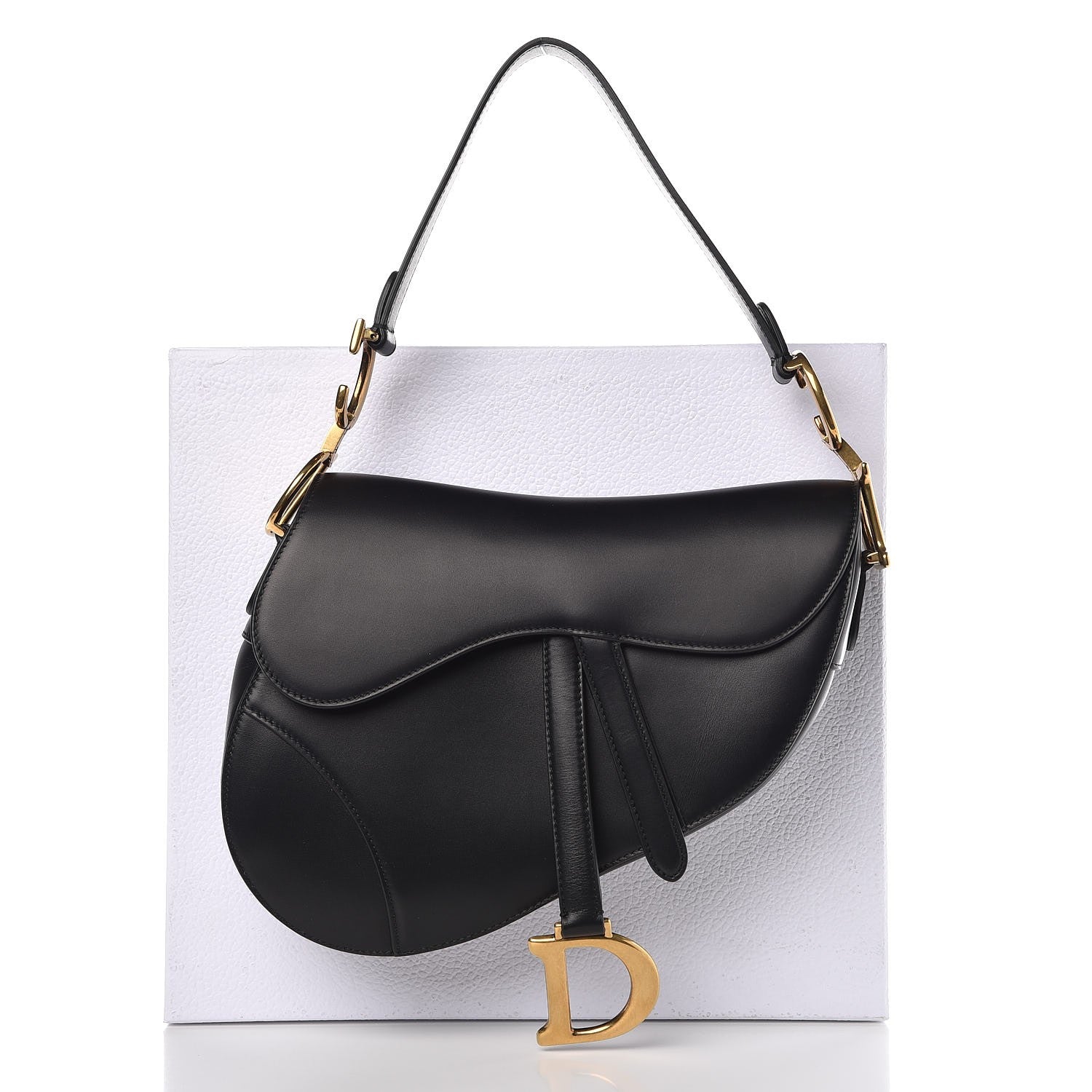 Christian Dior Calfskin Saddle Bag Black 8 of 8