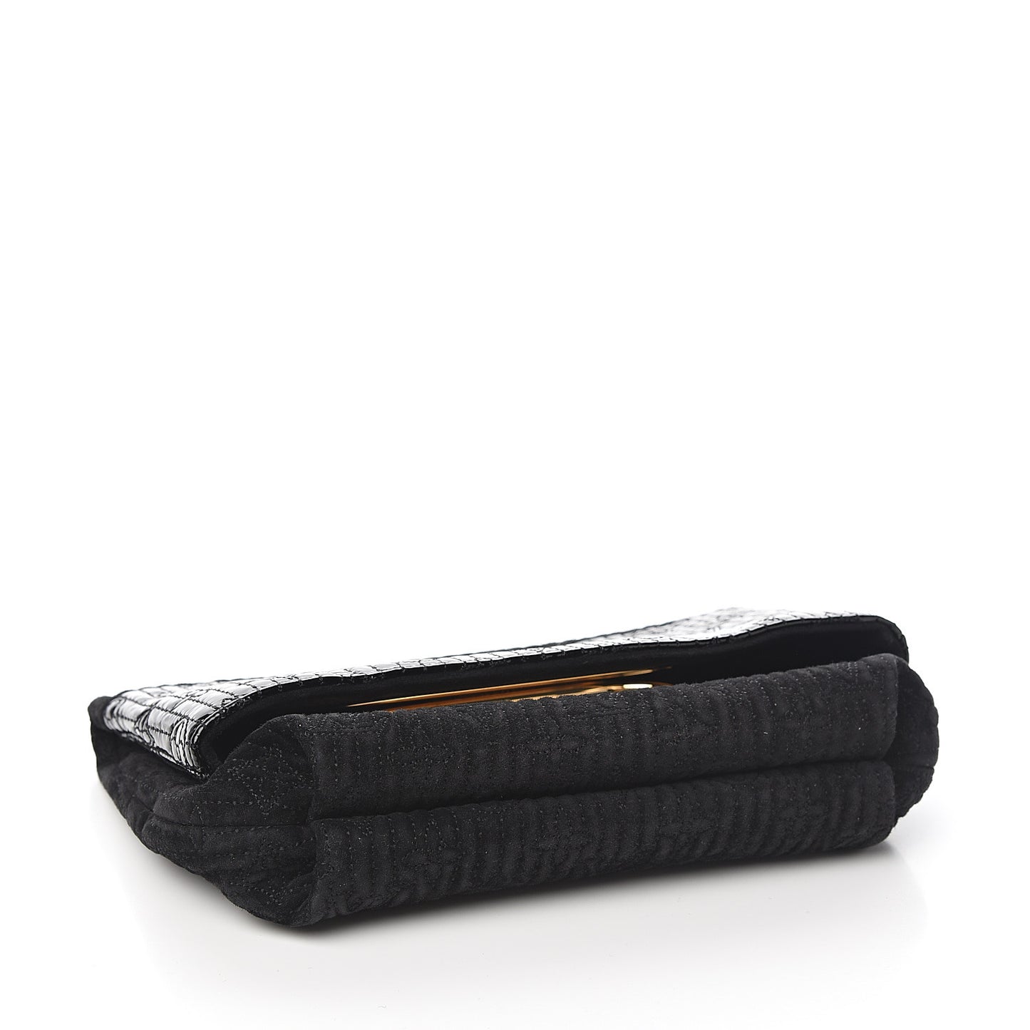 Suede Monogram Motard Afterdark Clutch Black