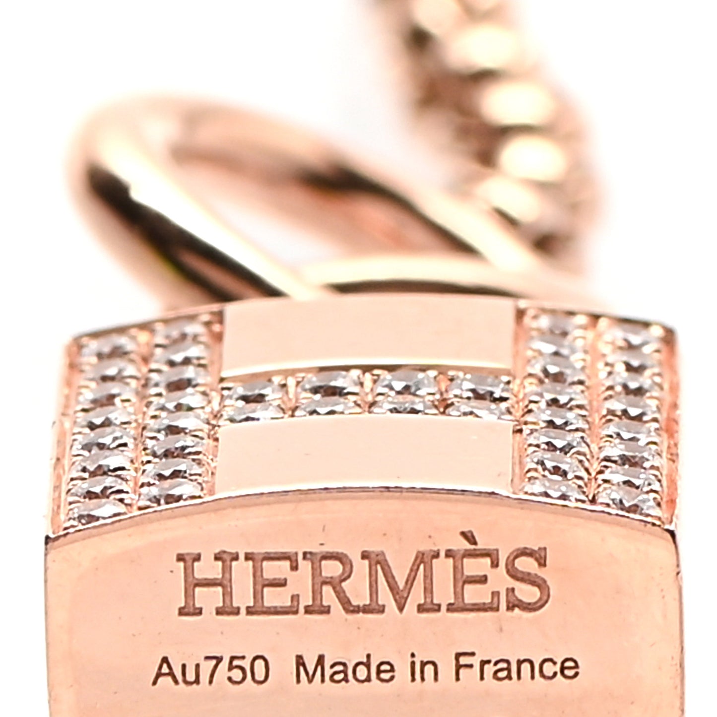 18K Rose Gold Pave Diamond MM Kelly Clochette Long Necklace