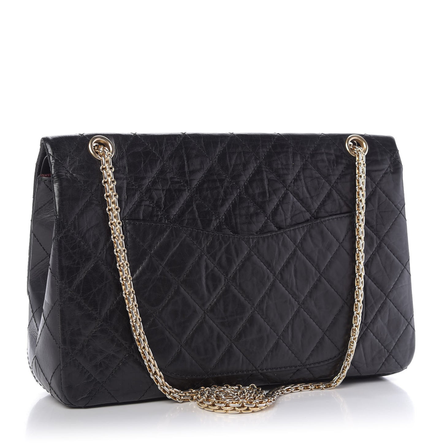 Aged Calfskin Quilted 50th Anniversary 2.55 Reissue 227 Flap Black