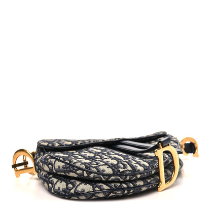 Christian Dior Oblique Saddle Bag Blue 4 of 13