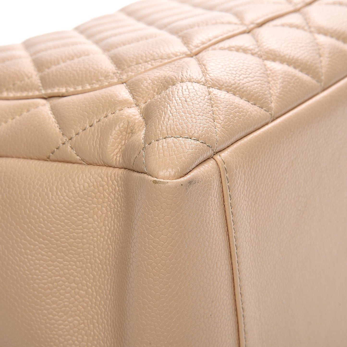 Caviar Quilted Grand Shopping Tote GST Beige Clair