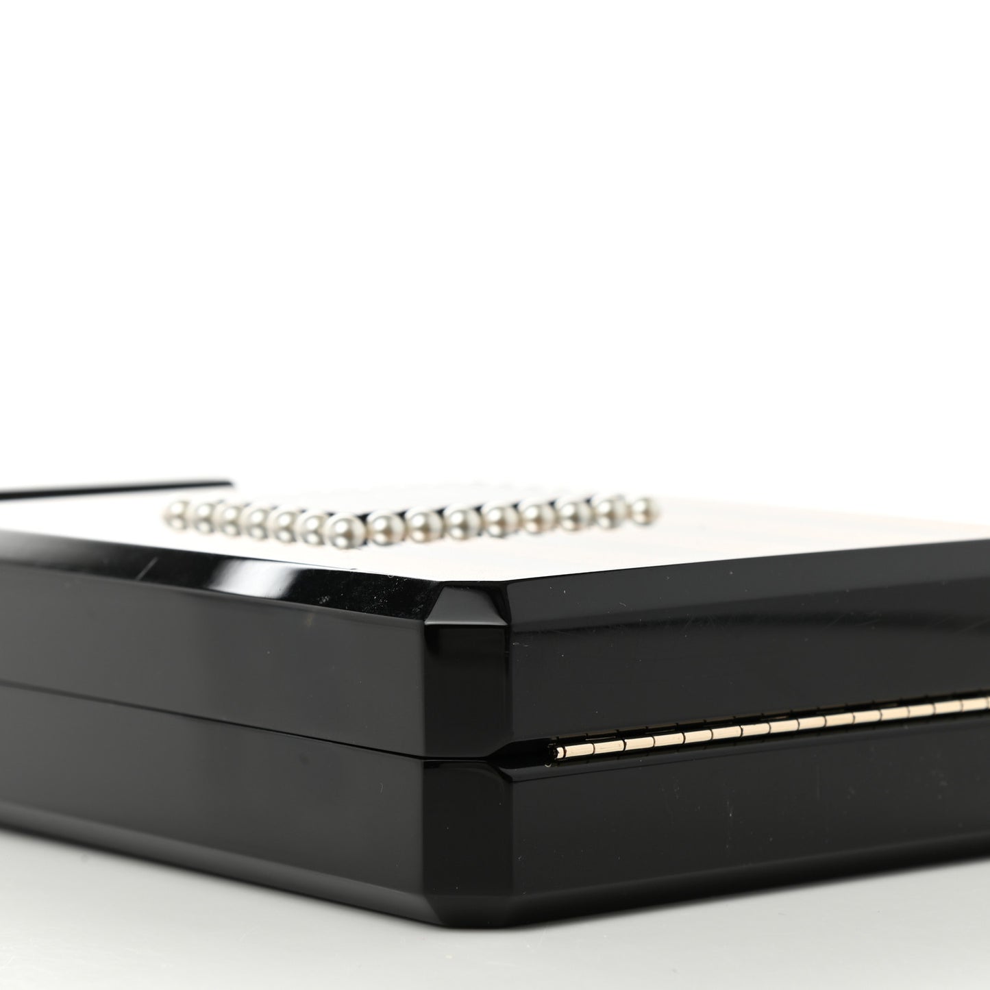 Plexiglass Perfume Bottle Clutch Black Gold